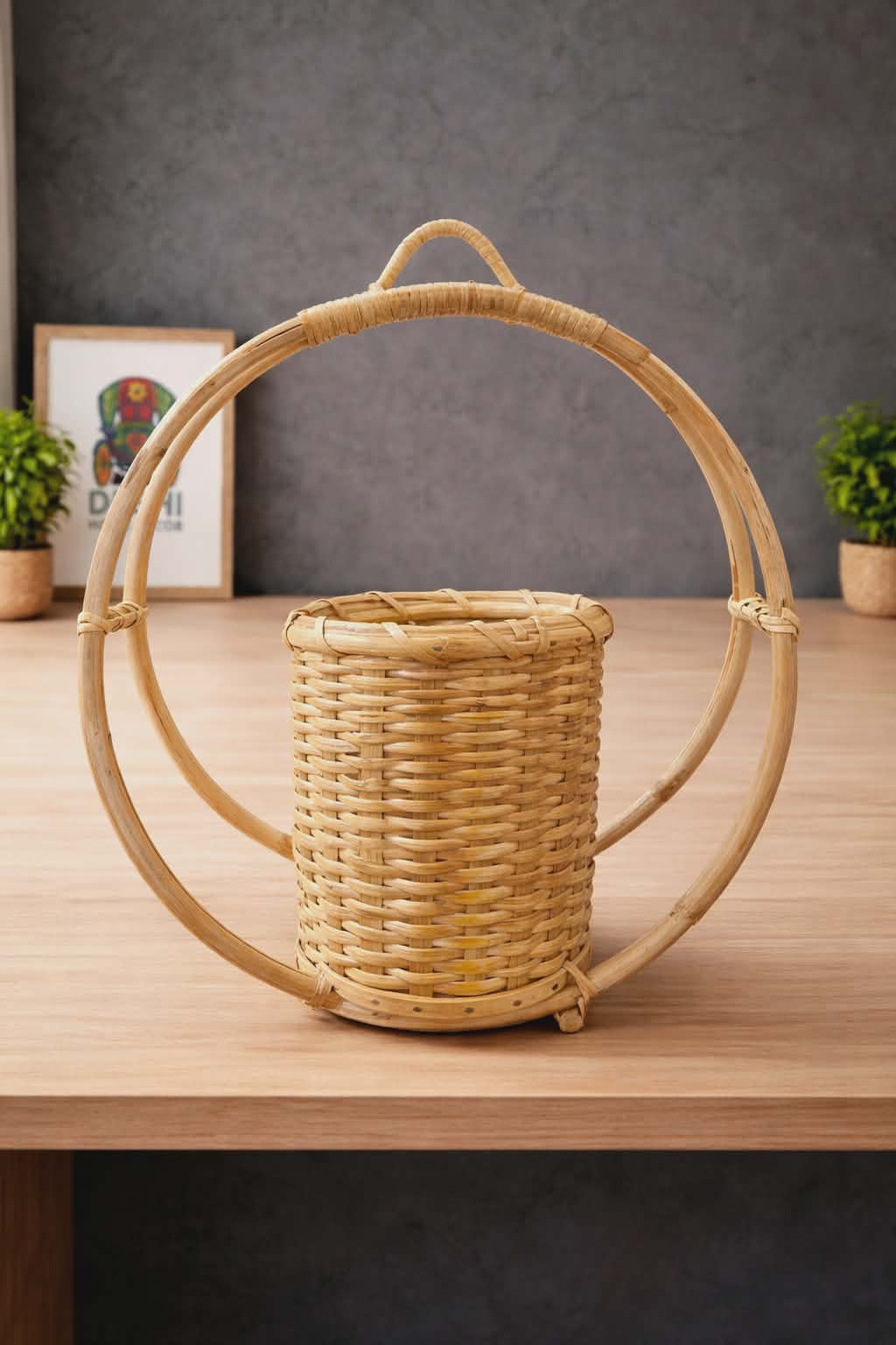 Rattan Wicker Shelf & Planter